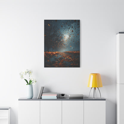 Autumn Leaf Storm Pumpkin Field Wall Art & Canvas Print