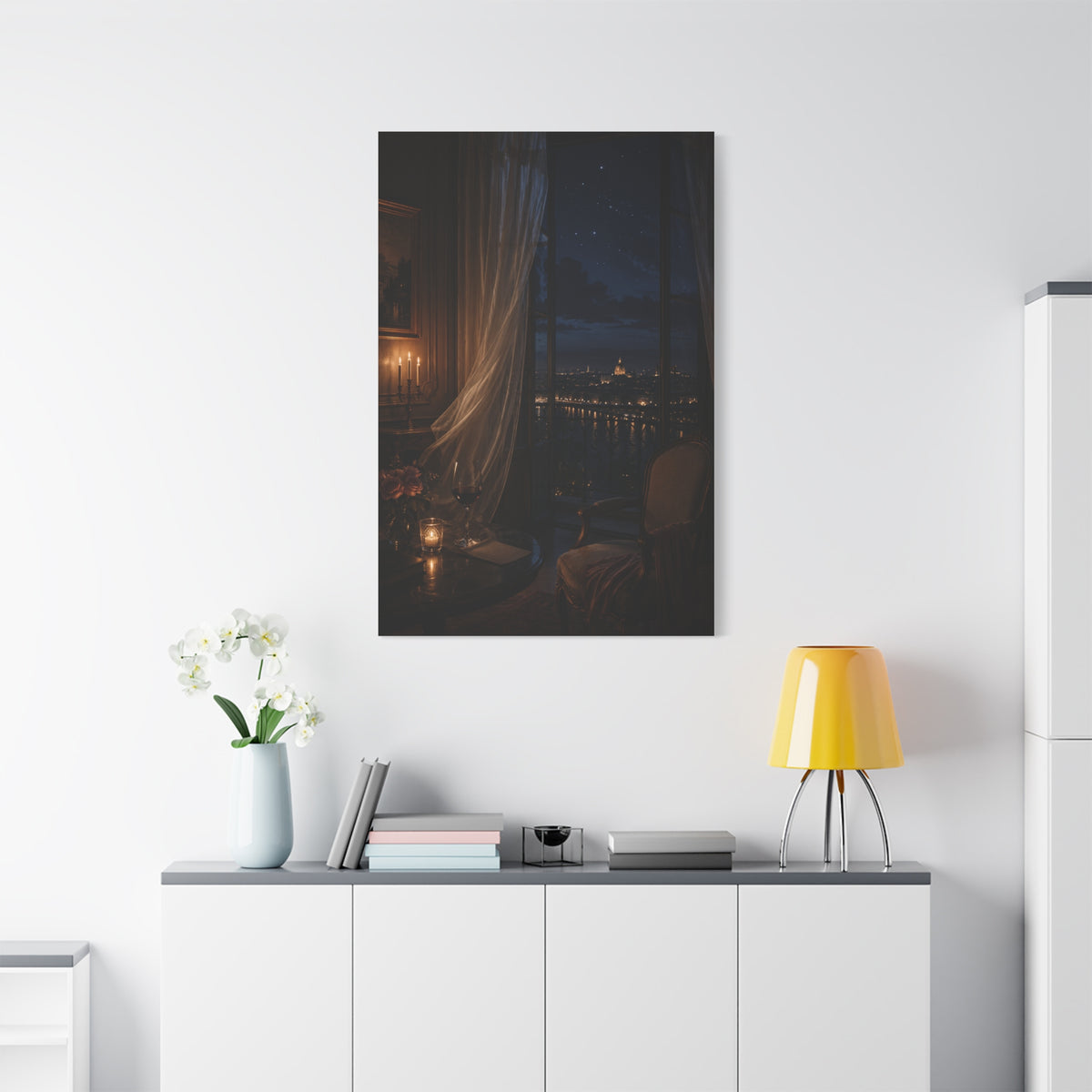 Candlelit Paris Night Romance Wall Art & Canvas Print