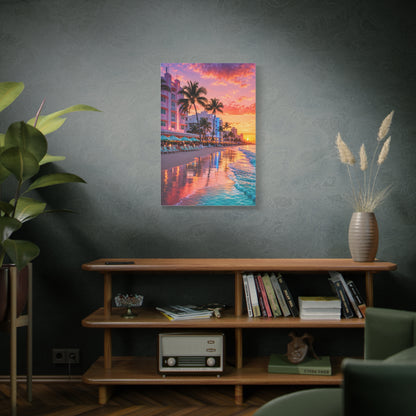 Miami Beach Art Deco Sunset Wall Art & Canvas Print