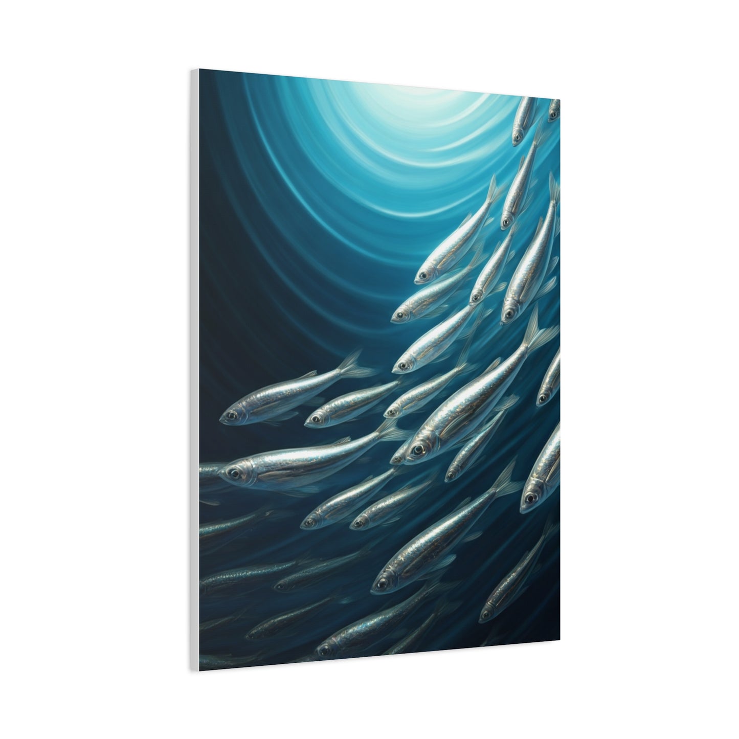 School of Fish in Deep Blue Ocean Wall Art & Canvas Prints