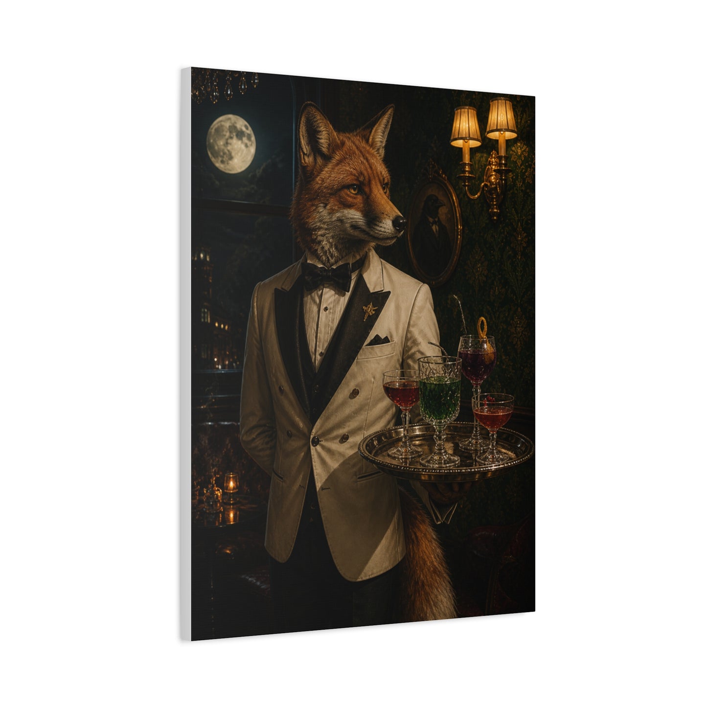 Fox Cocktail Waiter Speakeasy Wall Art & Canvas Print