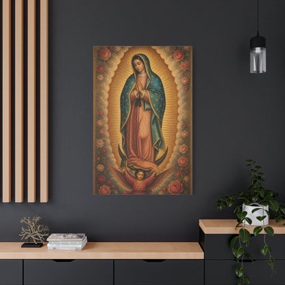 Our Lady of Guadalupe Floral Sacred Icon Wall Art & Canvas Print
