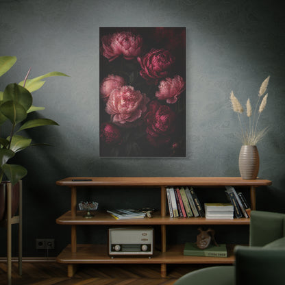 Dark Peony Floral Pink Wall Art & Canvas Print