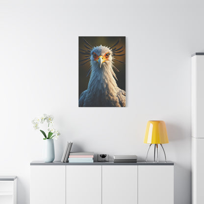 Majestic Secretary Bird Portrait Wall Art & Canvas Prints