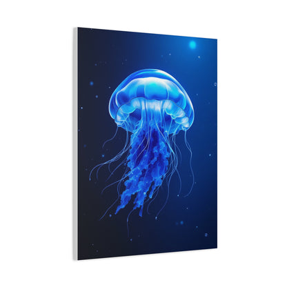 Glowing Jellyfish in Midnight Blue Waters Wall Art & Canvas Prints