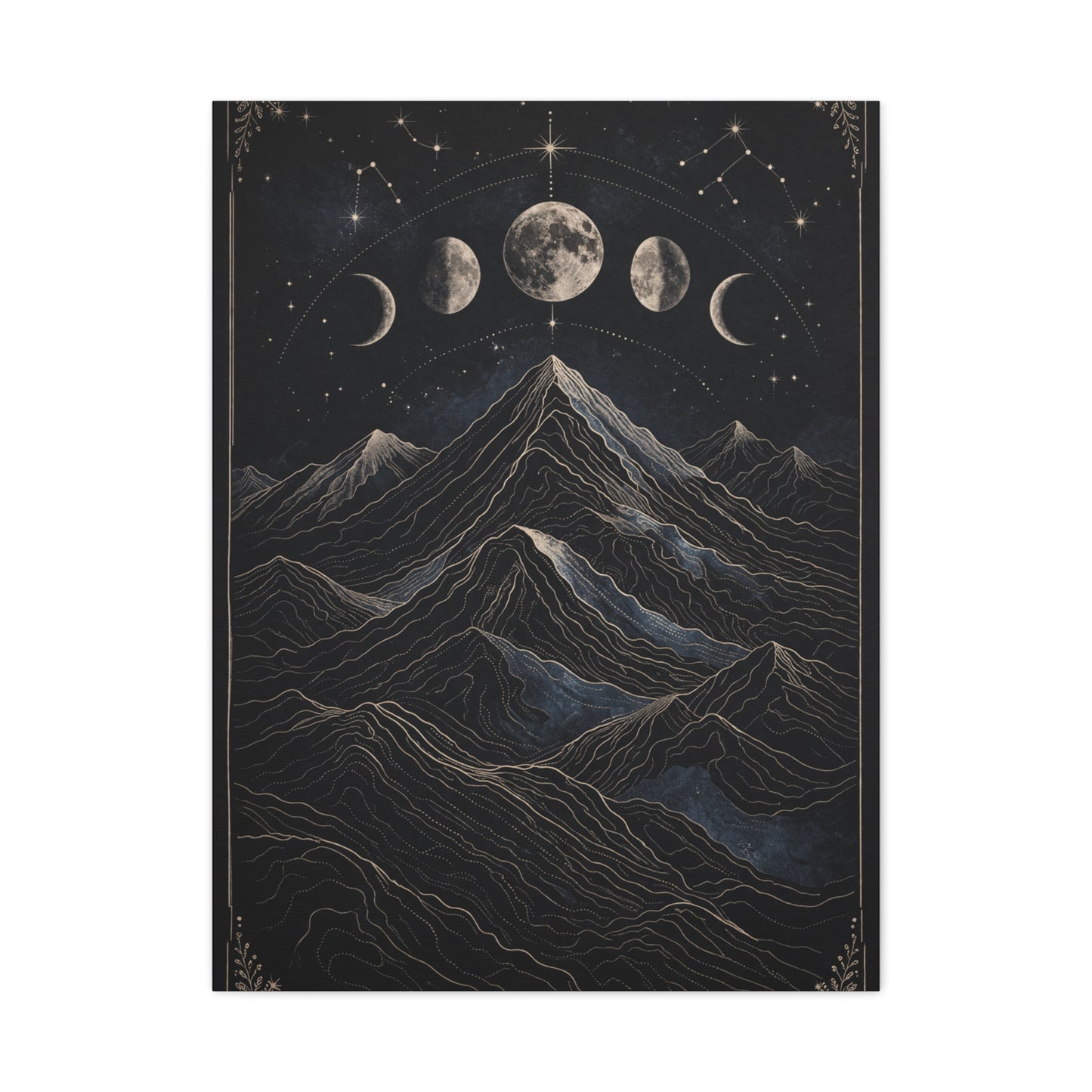 Mystical Moonlit Mountain Contours Wall Art & Canvas Print