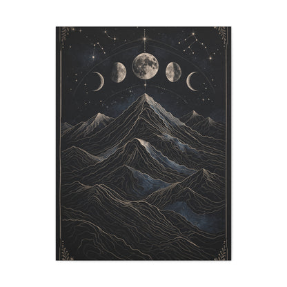 Mystical Moonlit Mountain Contours Wall Art & Canvas Print