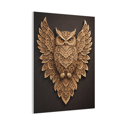 Ornate Symmetrical Owl Mandala Wall Art & Canvas Print