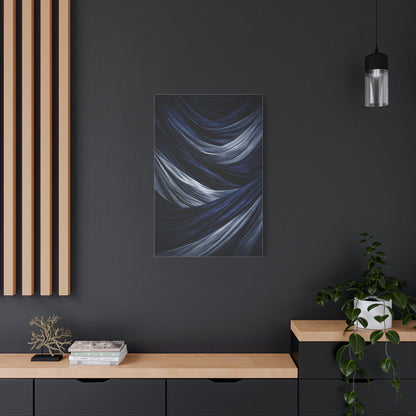 Draped Navy Textile Abstraction Wall Art & Canvas Print