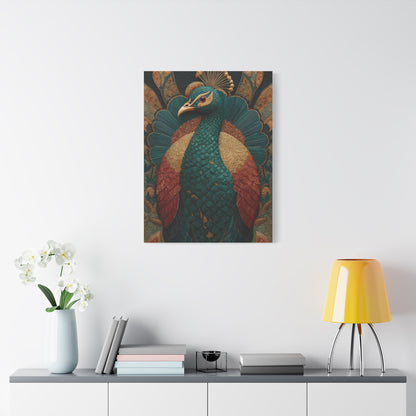 Regal Peacock Ornamental Wall Art & Canvas Print
