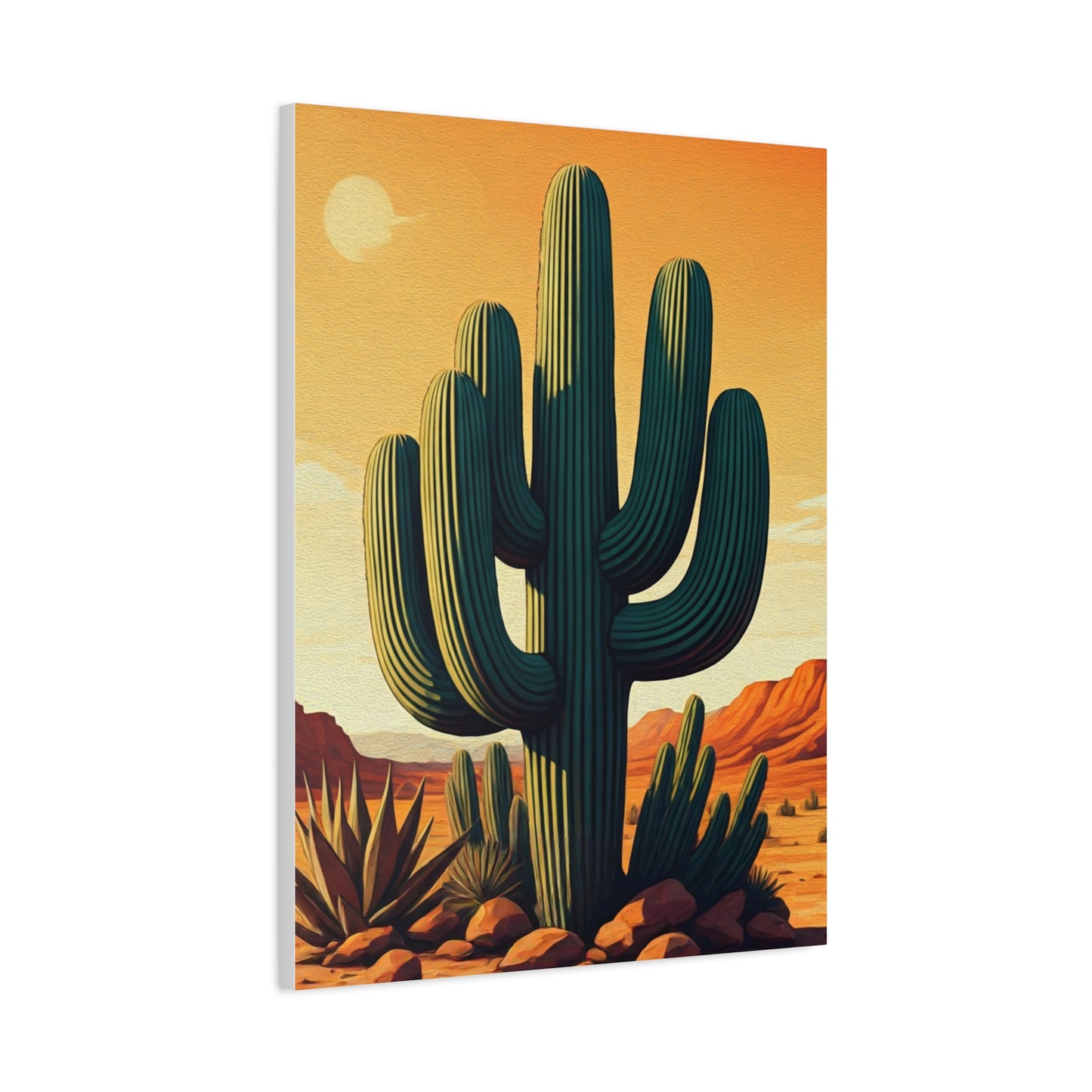 Sunlit Sonoran Saguaro Landscape Wall Art & Canvas Prints