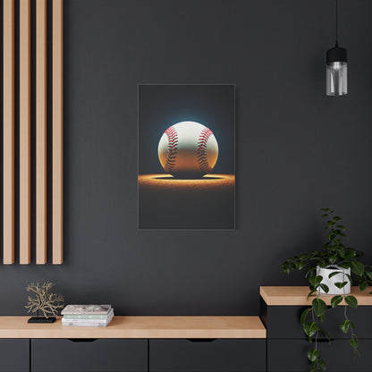 Baseball Ball on Field Spotlight Wall Art & Canvas Prints