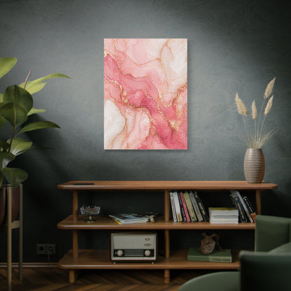 Pink and Gold Marble Flow Wall Art & Canvas Print