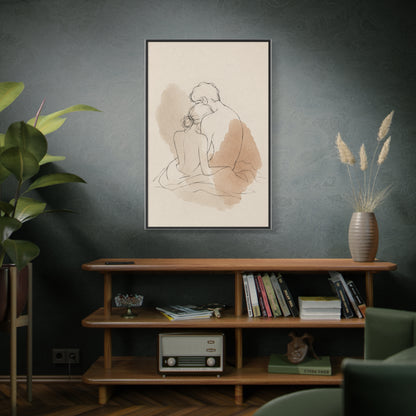 Delicate Sketch Couple Quiet Intimacy Wall Art & Canvas Print