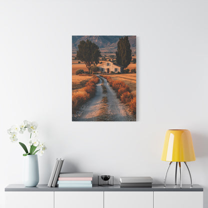 Farmhouse Gravel Lane Countryside Wall Art & Canvas Print