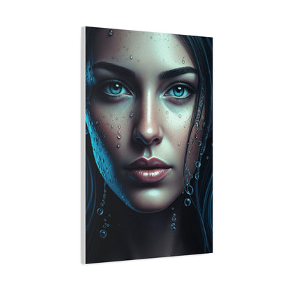 Intimate Blue Portrait with Beaded Accents Wall Art & Canvas Prints