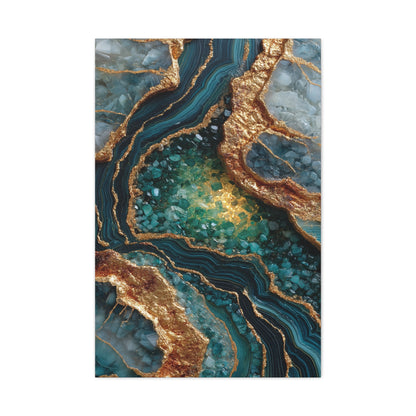Emerald Gold Geode Abstract Wall Art & Canvas Print