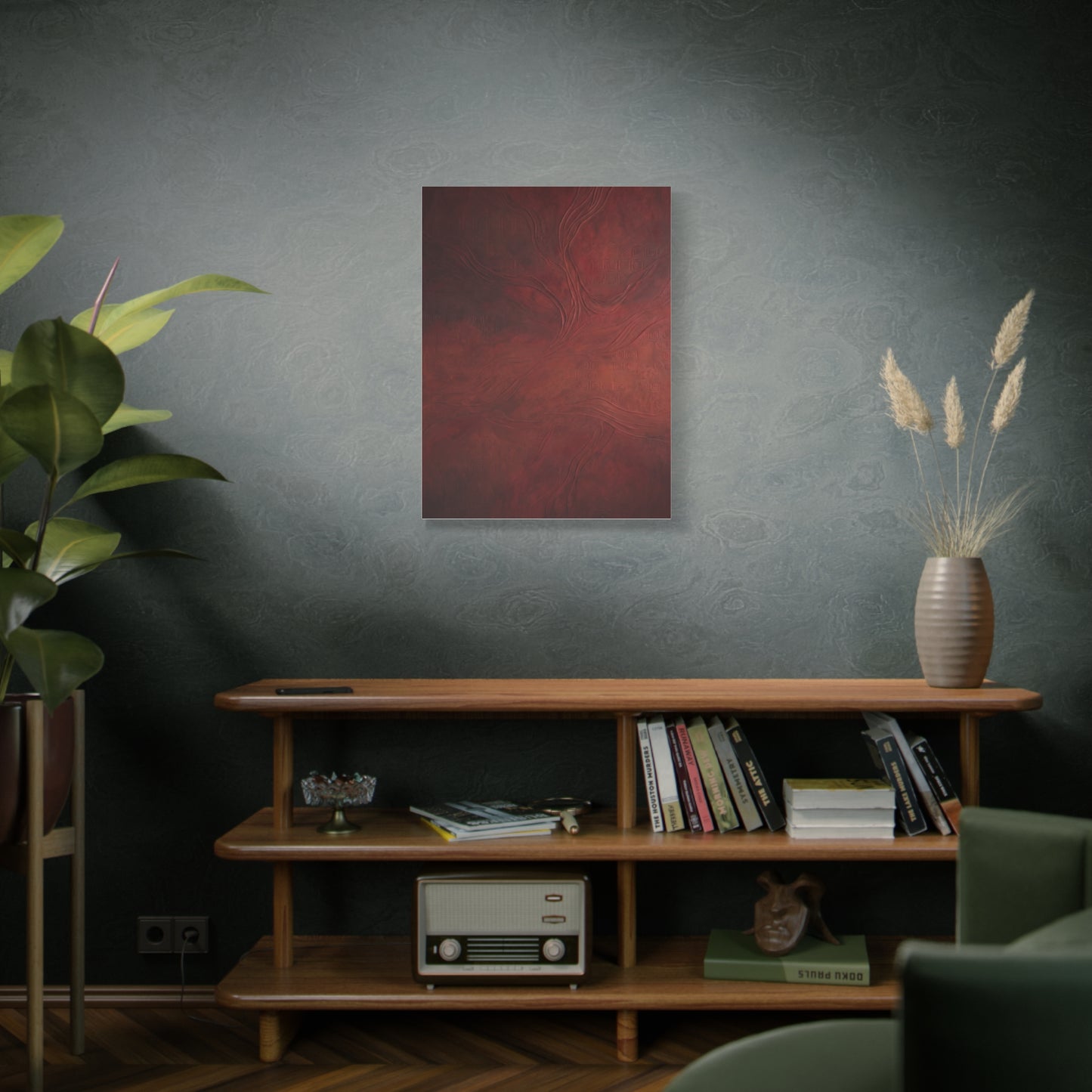 Earthy Red Wabi-Sabi Texture Abstraction Wall Art & Canvas Print