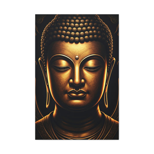 Sacred Golden Calm Buddha Portrait Wall Art & Canvas Prints