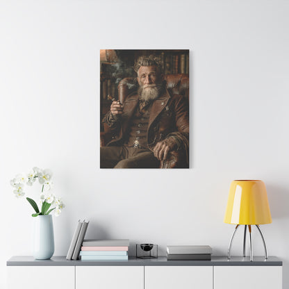 Old Man Cigar Portrait Wall Art & Canvas Print