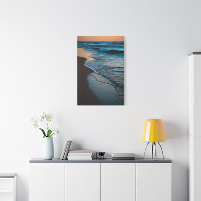Gentle Sunset Waves on Quiet Shoreline Wall Art & Canvas Print