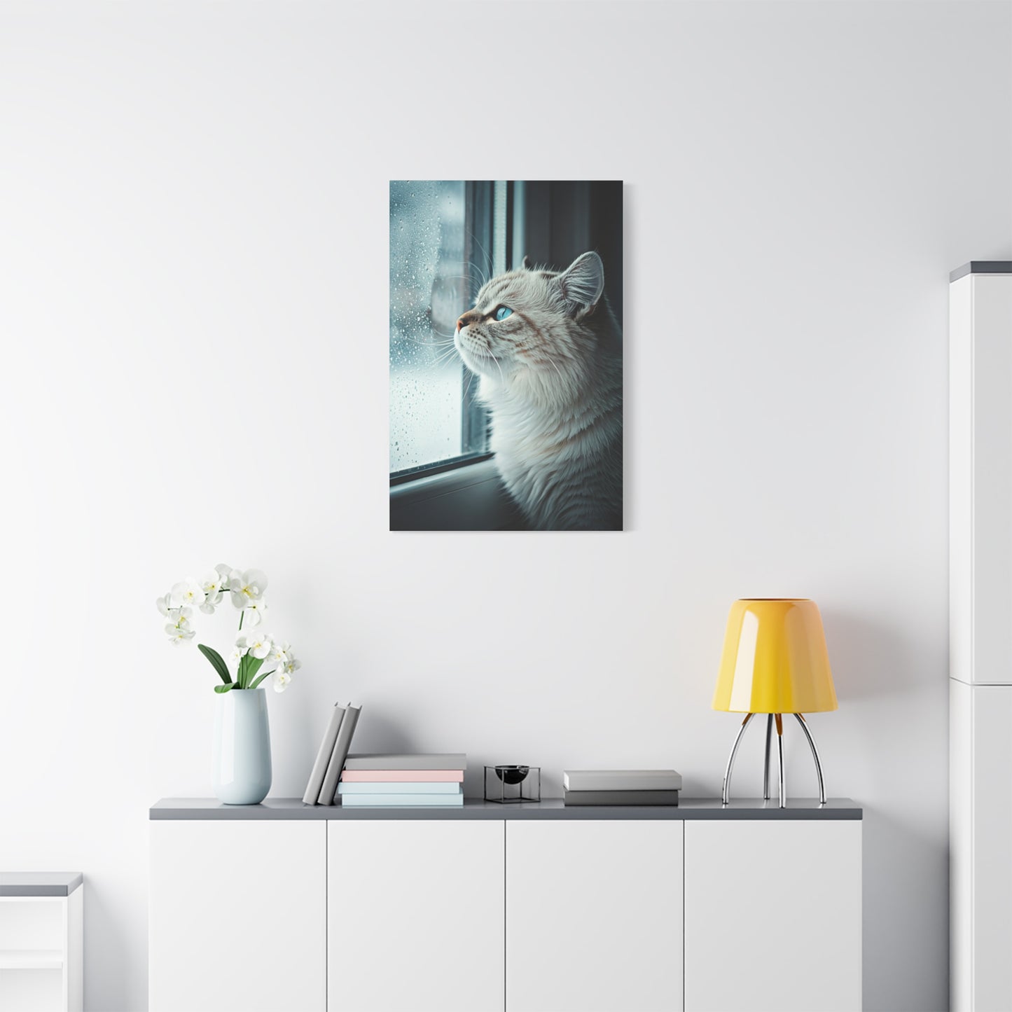 Rainy Window Cat Wall Art & Canvas Prints