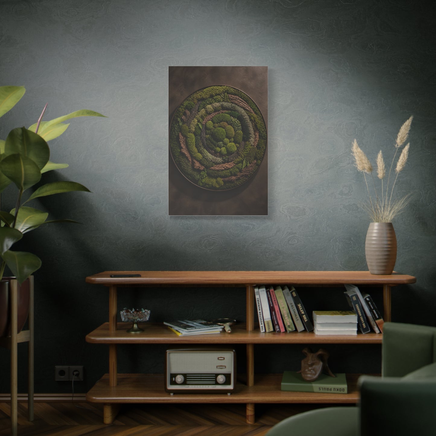 Circular Preserved Moss Relief Wall Art & Canvas Print