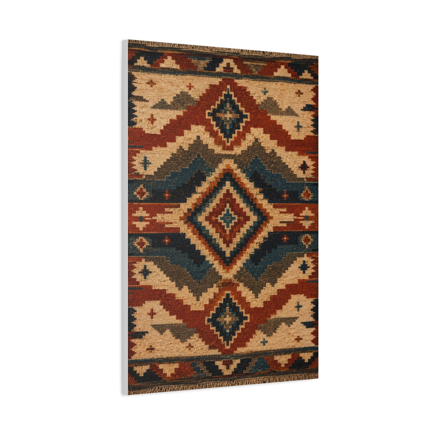 Navajo Inspired Geometric Textile Southwest Wall Art & Canvas Print
