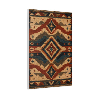 Navajo Inspired Geometric Textile Southwest Wall Art & Canvas Print