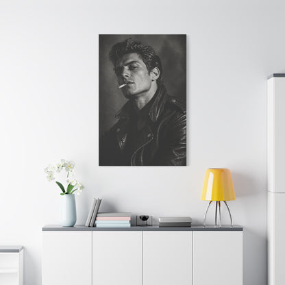 Rebel Leather Jacket Portrait Wall Art & Canvas Print