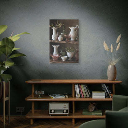 Antique Glassware Still Life Shelf Display Wall Art & Canvas Print
