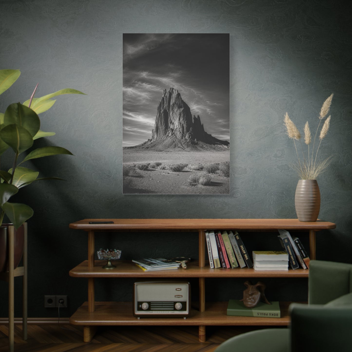 Desert Monolith Black and White Southwest Wall Art & Canvas Print