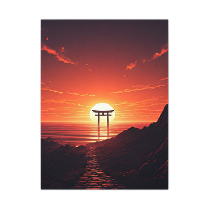 Sacred Horizon Torii Sunset Wall Art & Canvas Prints
