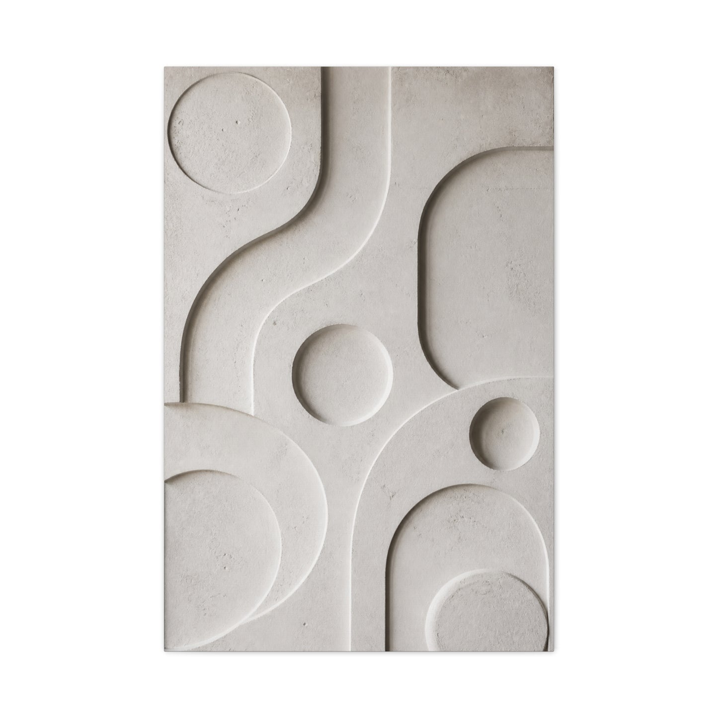 Monumental White Concrete Relief Wall Art & Canvas Print