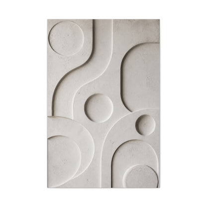 Monumental White Concrete Relief Wall Art & Canvas Print