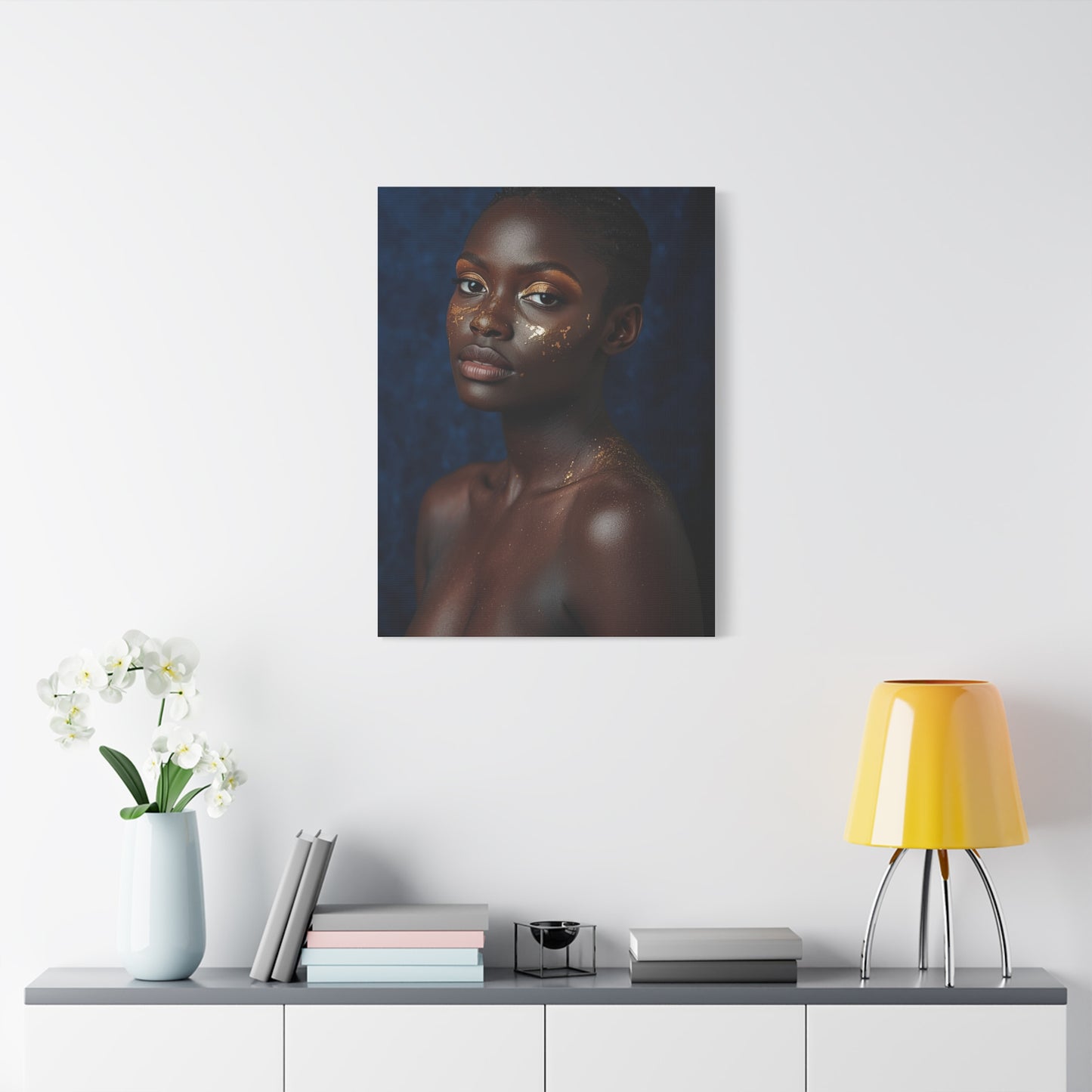 Minimal Gold Highlight Portrait Wall Art & Canvas Print