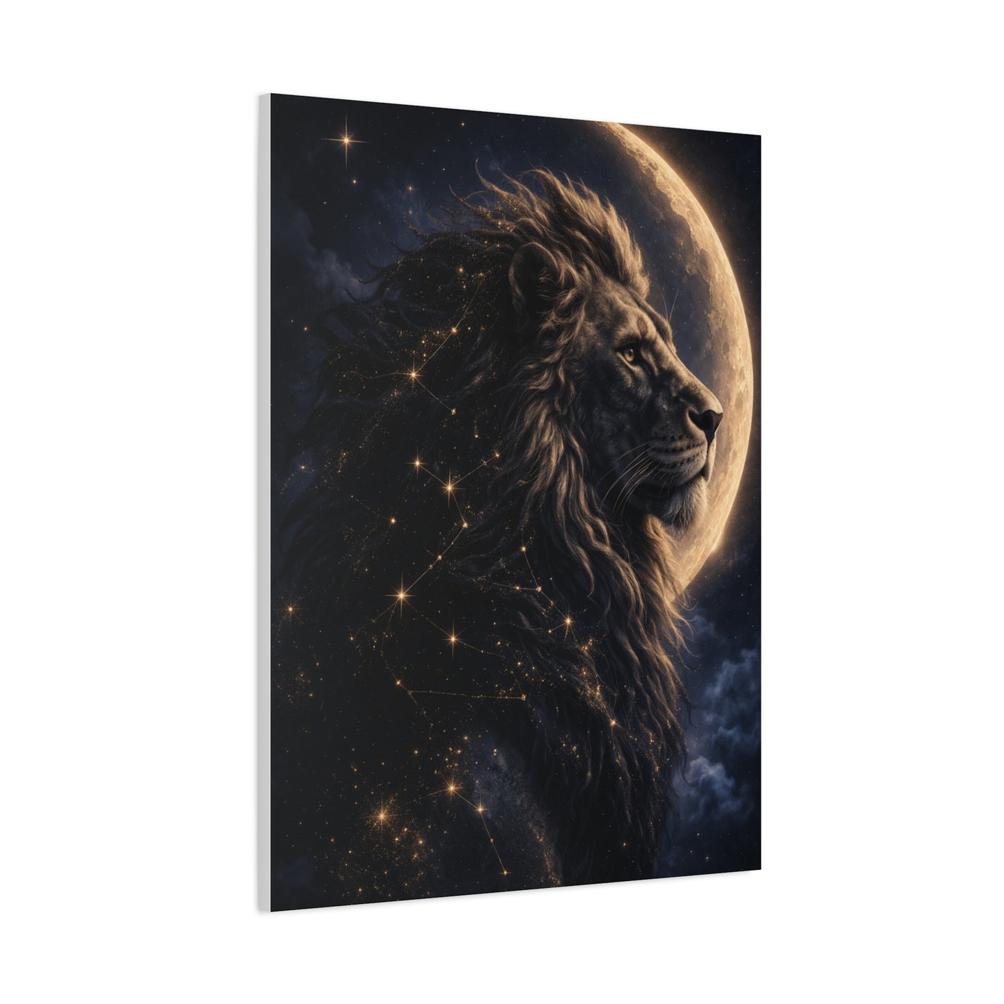 Celestial Lion Moon Constellation Wall Art & Canvas Print