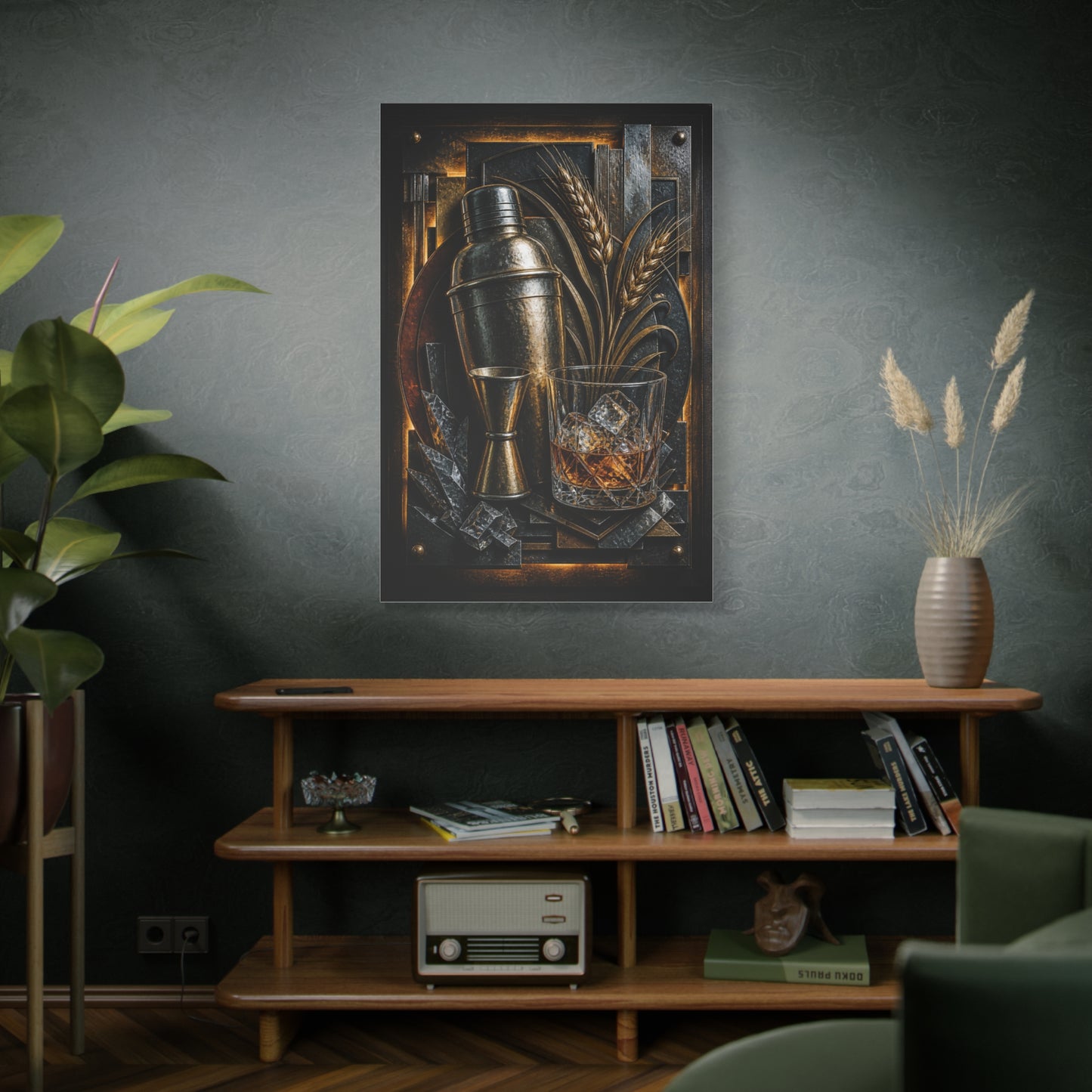 Industrial Cocktail Metal Relief Wall Art & Canvas Print
