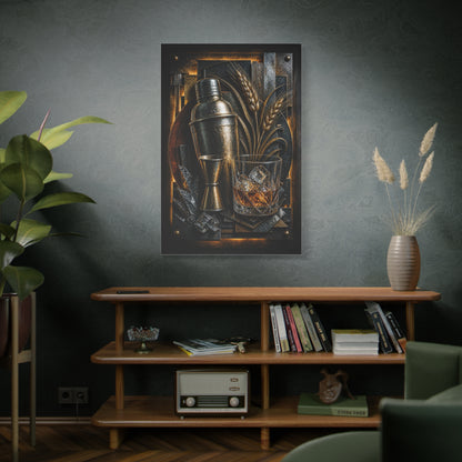 Industrial Cocktail Metal Relief Wall Art & Canvas Print