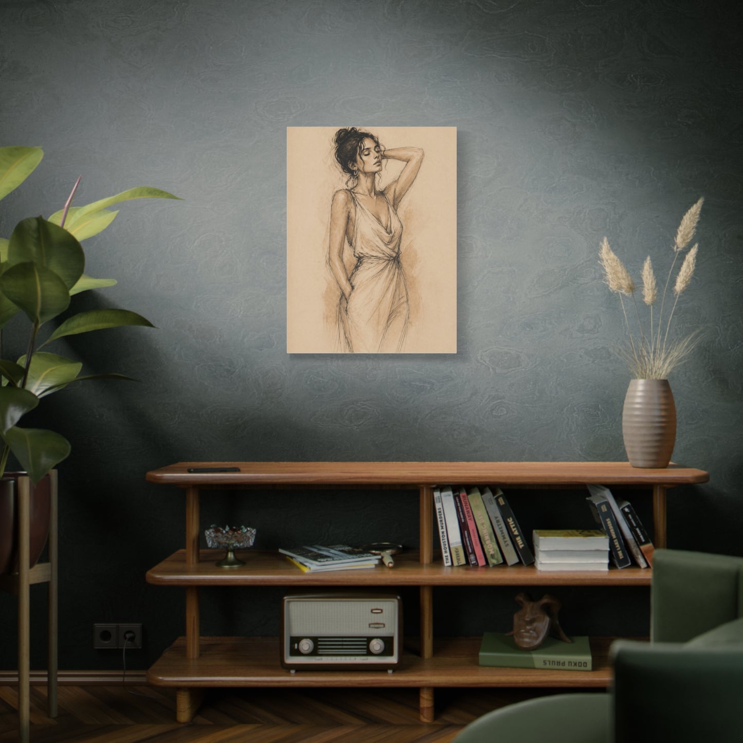 Elegant Charcoal Figure Study Wall Art & Canvas Print