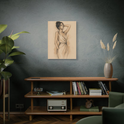Elegant Charcoal Figure Study Wall Art & Canvas Print