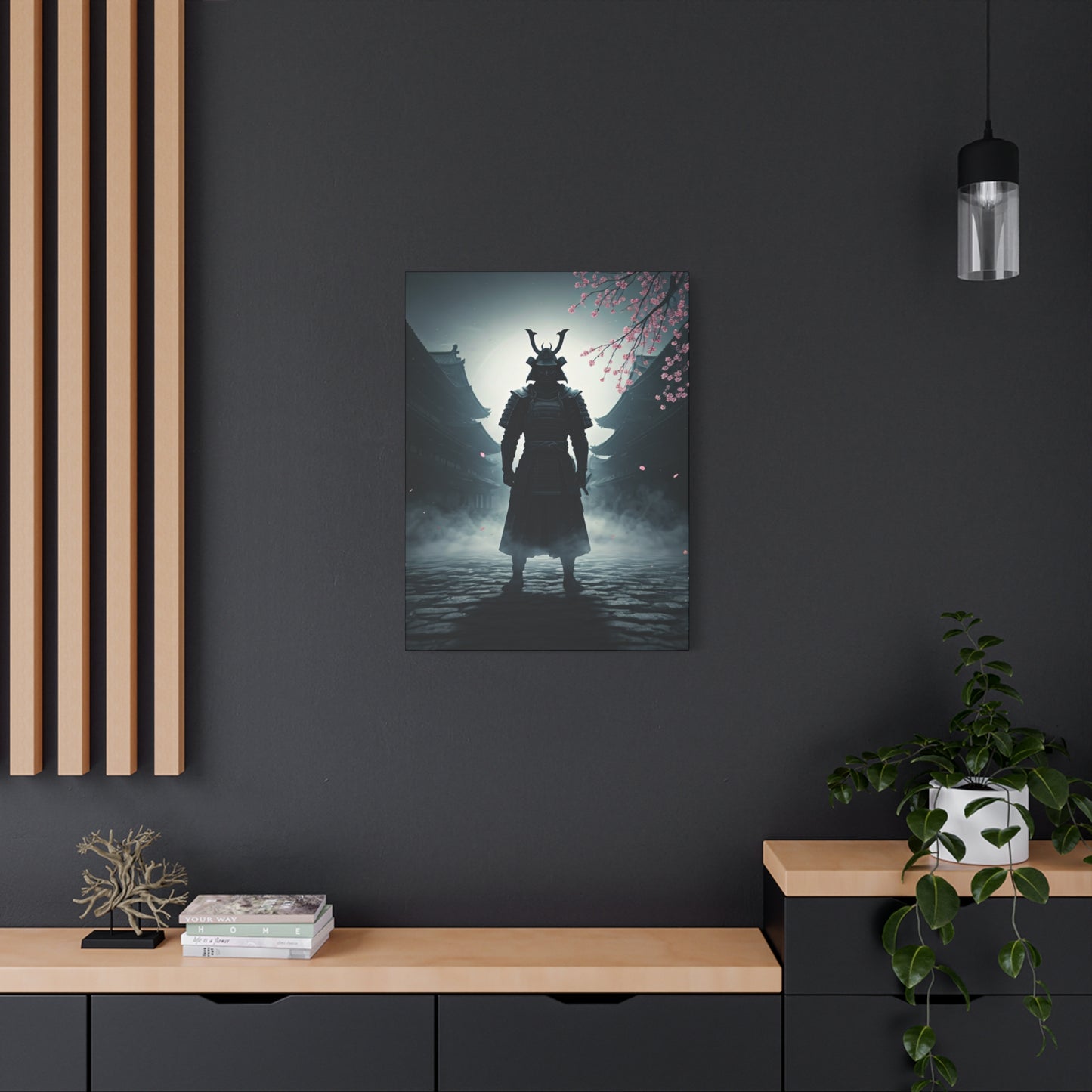 Samurai in the Misty Street Wall Art & Canvas Prints