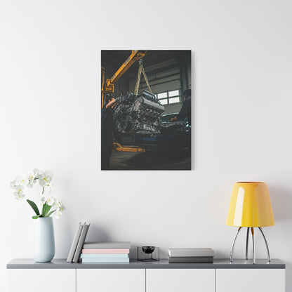 Ford Mustang Shelby GT350 Engine Installation Scene Wall Art & Canvas Prints