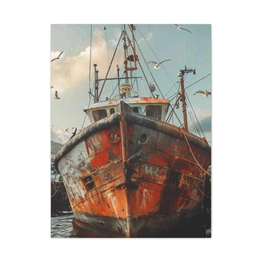 Abandoned Ship At Shore Wall Art & Canvas Prints