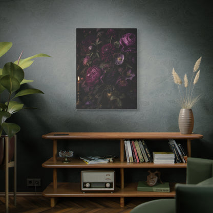 Dark Floral Still Life Candlelight Wall Art & Canvas Print