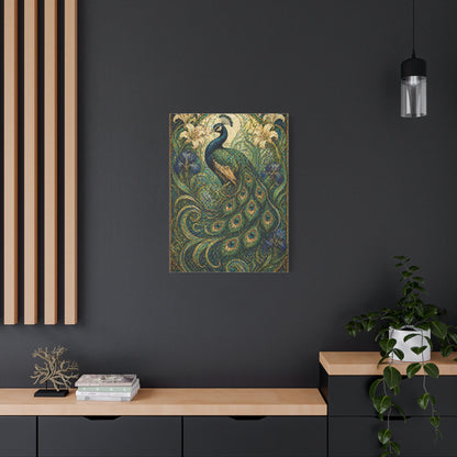Art Nouveau Ornamental Peacock Garden Wall Art & Canvas Print