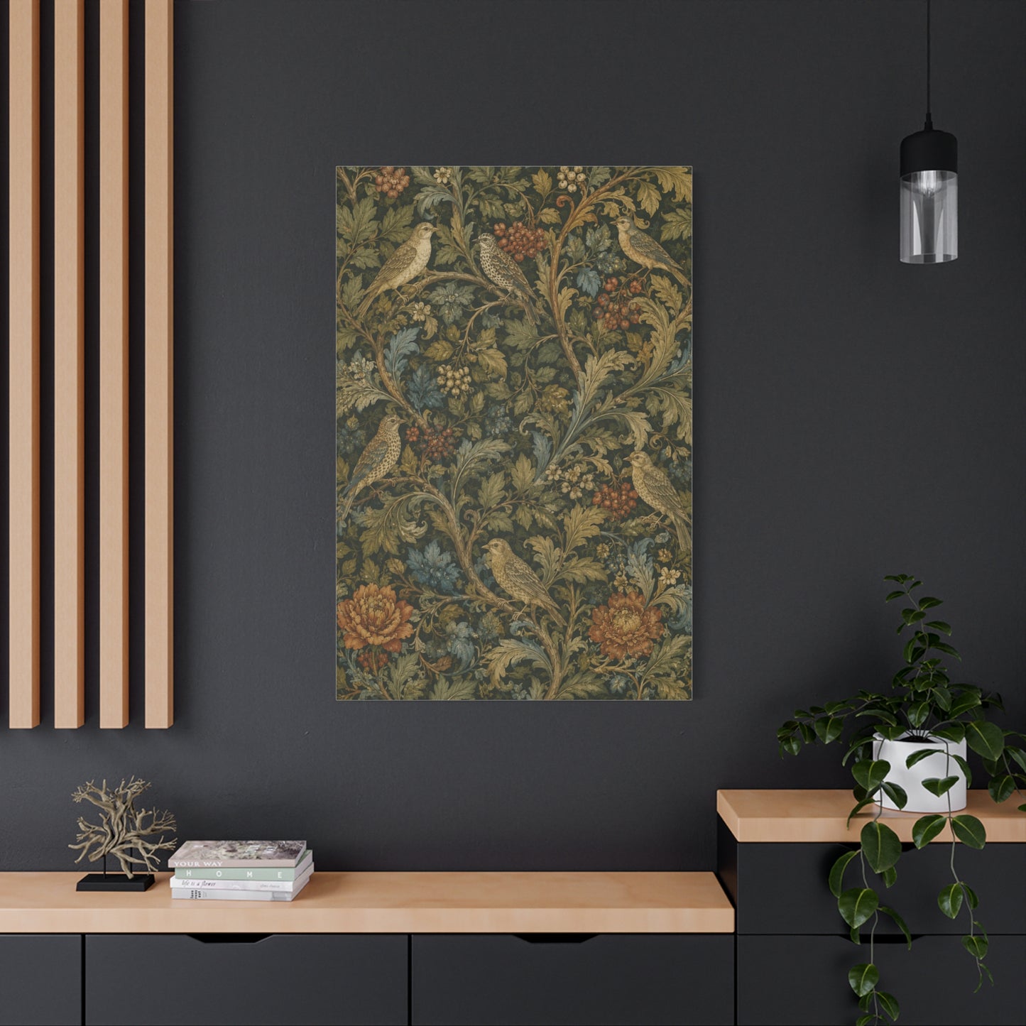 Matthew 6:26 Heritage Botanical Scripture Wall Art & Canvas Print