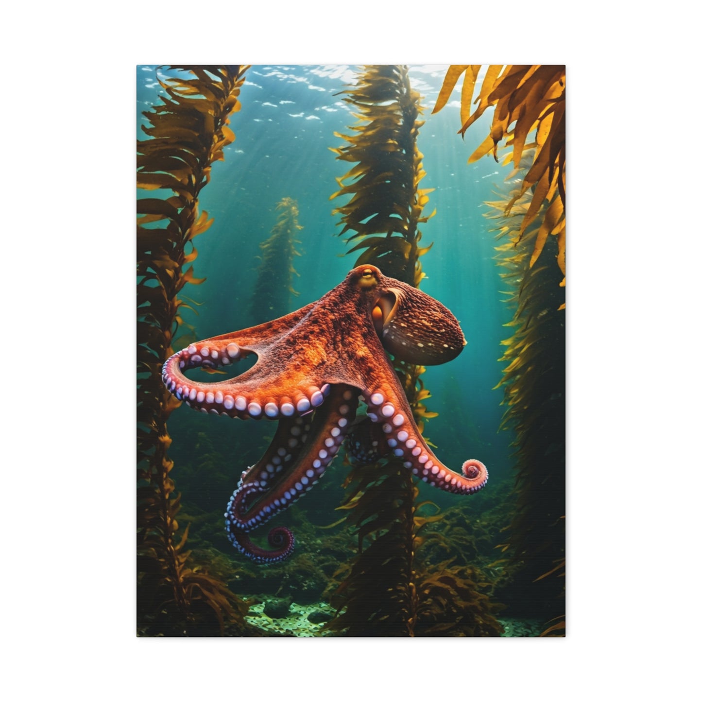 Octopus in Kelp Forest Wall Art & Canvas Prints
