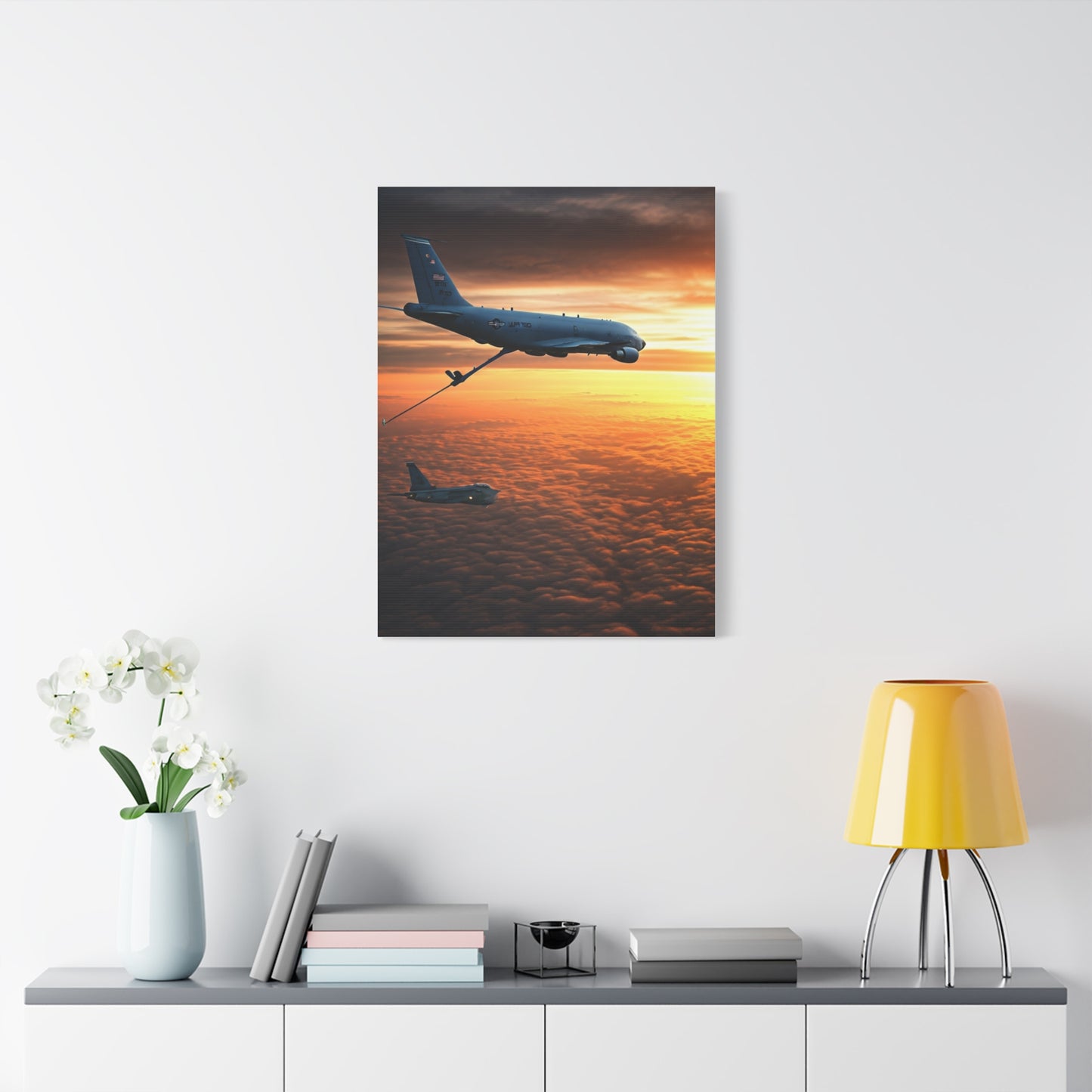 Sunset Passenger Jet Horizon Wall Art & Canvas Prints