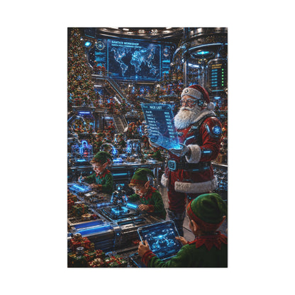 Futuristic Santa Workshop Wall Art & Canvas Print